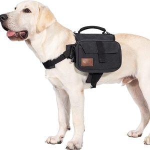 OneTigris Hoppy Camper Dog Pack Saddle Bag - Black Charcoal - Small